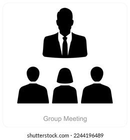 Group Meeting and meeting icon concept