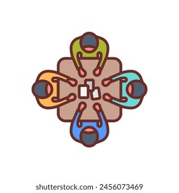 Icono de Reunión de grupo en Vector. Logotipo

