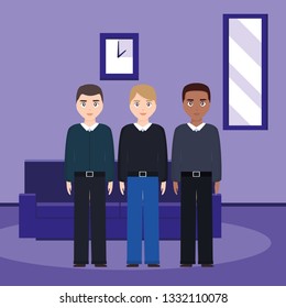 group of men diversity characters