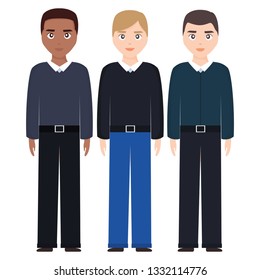 group of men diversity characters