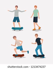 group of men doing activities