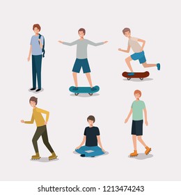 group of men doing activities