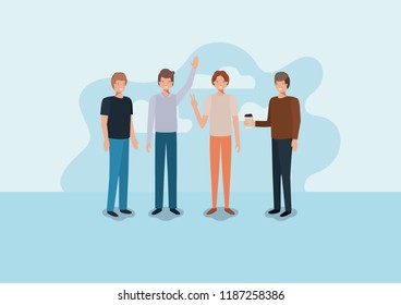 group of men drinking coffee