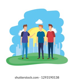 group of men in the field
