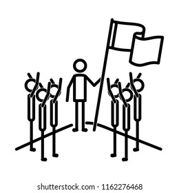 group of men with flag silhouettes