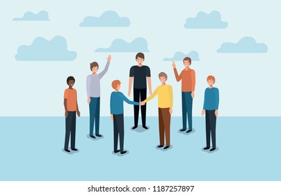 group of men friends characters