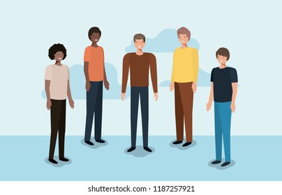 group of men friends characters