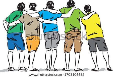 group of men frienship concept vector illustration