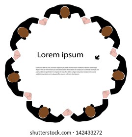 group of men having joined hands in a circle