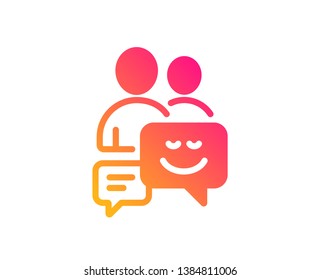 Group of Men icon. Human communication symbol. Teamwork sign. Classic flat style. Gradient communication icon. Vector