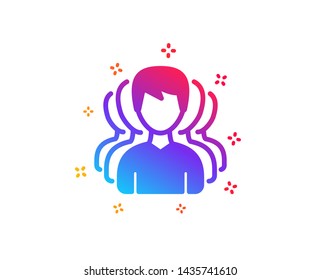 Group of Men icon. Human communication symbol. Teamwork sign. Dynamic shapes. Gradient design group icon. Classic style. Vector