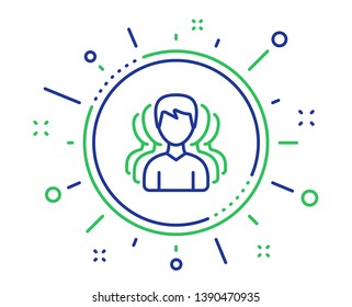Group of Men line icon. Human communication symbol. Teamwork sign. Quality design elements. Technology group button. Editable stroke. Vector