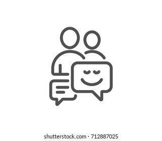 Group of Men line icon. Human communication symbol. Teamwork sign. Quality design element. Editable stroke. Vector