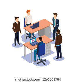 group of men in the office avatars