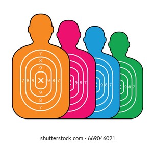 group of men paper targets