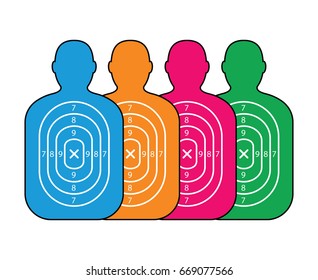 group of men paper targets