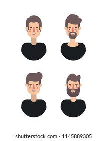 group of men retro styles characters