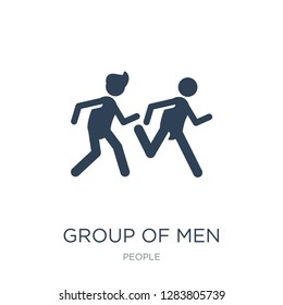 group of men running icon vector on white background, group of men running trendy filled icons from People collection, group of men running vector illustration