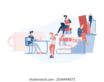 Group of Men who Working And Studying Together in Long Distance Using Internet