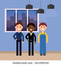 group men work porfessional worker businesssman vector illustration