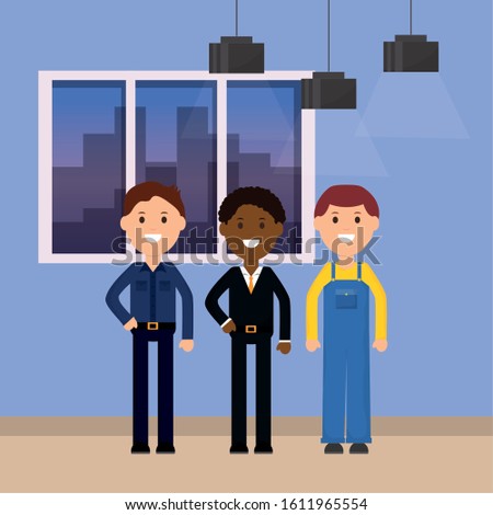 group men work porfessional worker businesssman vector illustration