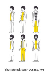 group of men with yellow clothes