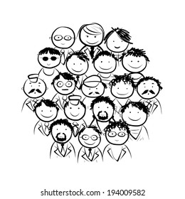 Group of men for your design