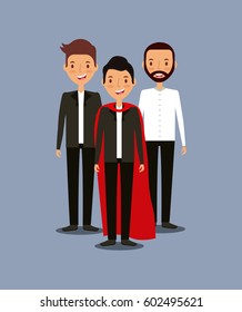 group of mens teamwork concept. colorful design. vector illustration