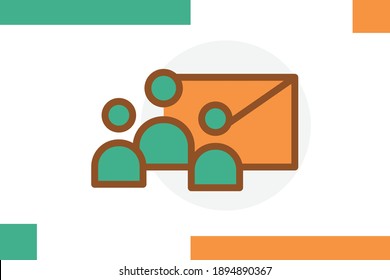 
Symbol für die Gruppierungsnachricht mit farbigem Zeilensymbol. Einzelne E-Mail-Elemente in Premiumqualität. 
