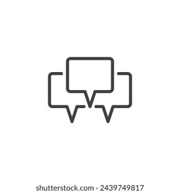 Group Messaging line icon. linear style sign for mobile concept and web design. Multiple chat bubbles outline vector icon. Group chat symbol, logo illustration. Vector graphics