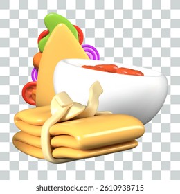 Group of Mexican cuisine. Vector composition in realistic style