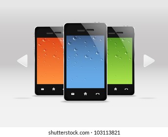 Group of modern mobile gadgets