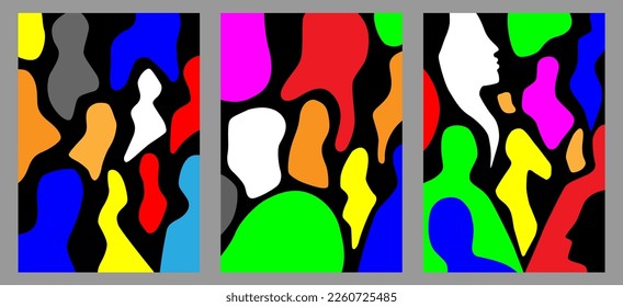 group of modern people abstract vector illustrations , background design element