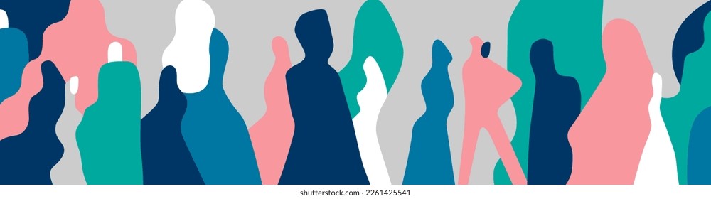 group of modern people abstract vector illustration , background design element