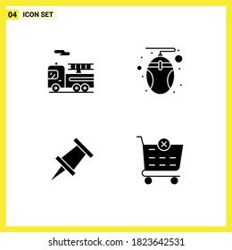 Group of Modern Solid Glyphs Set for bike; checkout; computer; technology; shopping cart Editable Vector Design Elements
