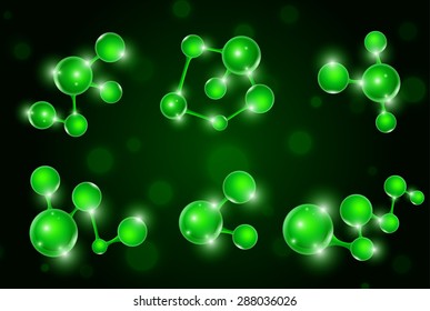 Group of Molecule DNA Cell Vector set