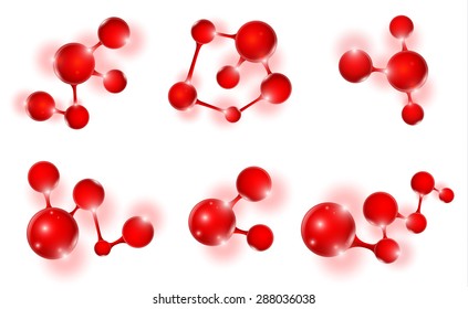 Group of Molecule DNA Cell Vector set