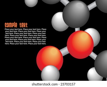 group of molecule isolated on black, vector illustration