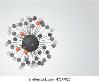 Group of molecule on gray background