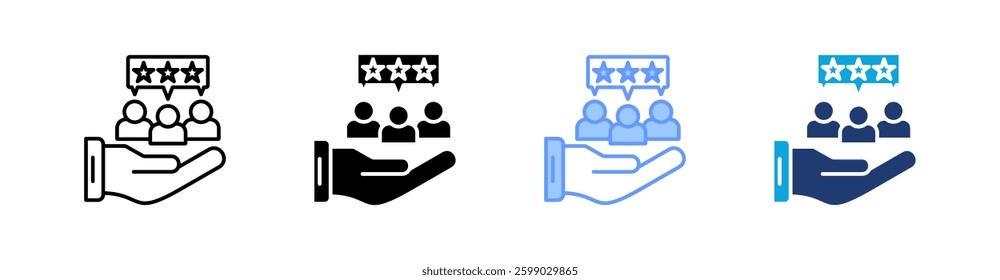 Group Multi Style Icon Set Vector