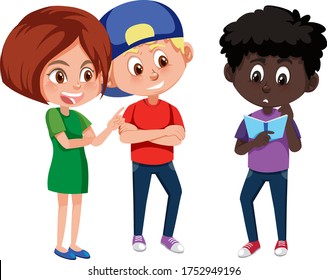 Group of multicultural children illustration