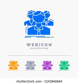 group, multiplayer, people, team, online 5 Color Glyph Web Icon Template isolated on white. Vector illustration