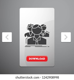 group, multiplayer, people, team, online Glyph Icon in Carousal Pagination Slider Design & Red Download Button