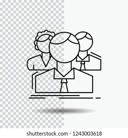 group, multiplayer, people, team, online Line Icon on Transparent Background. Black Icon Vector Illustration