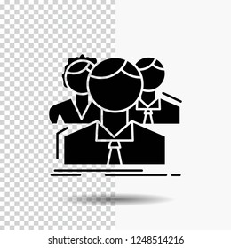 group, multiplayer, people, team, online Glyph Icon on Transparent Background. Black Icon