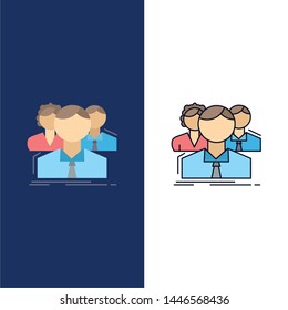 group, multiplayer, people, team, online Flat Color Icon Vector