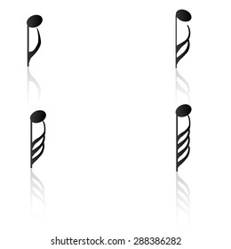 Group of musical notes on a white background. Vector illustration
