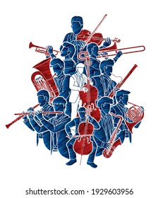 string orchestra instruments vector graphic