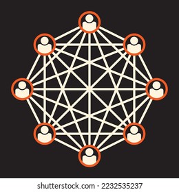 topología de red de grupo con vínculos directos