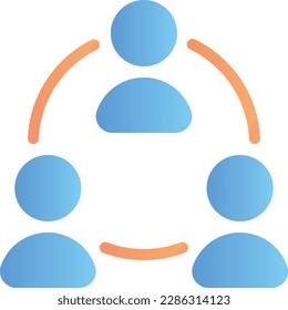 The Group Networking icon represents the concept of connecting and interacting with a group of people. It is often used for social networking, team collaboration, and online communities